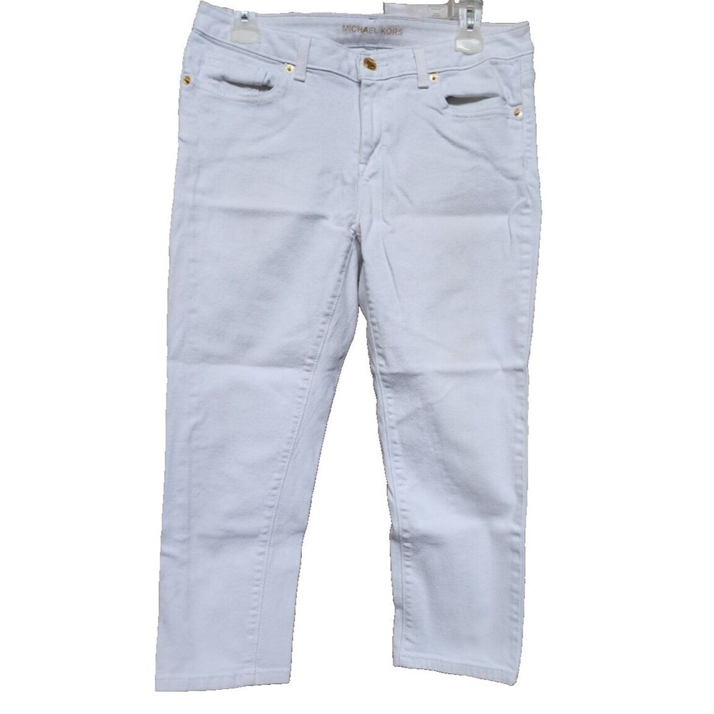 Michael Kors White Skinny Ankle Length Jeans Size 8 Designer